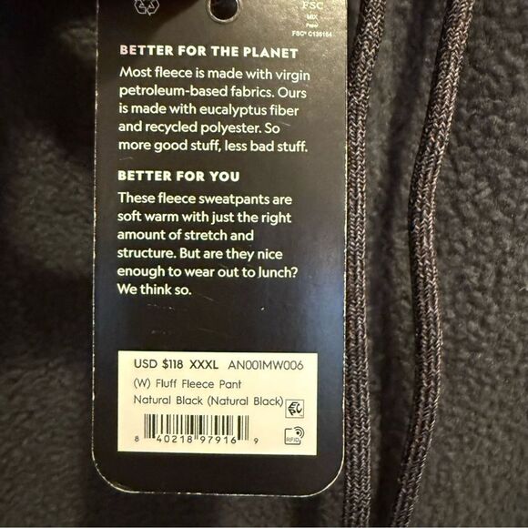 ALLBIRDS Fluff Fleece Wool Joggers Sweatpants Pockets Mens 3XL Athleisure - Picture 11 of 14